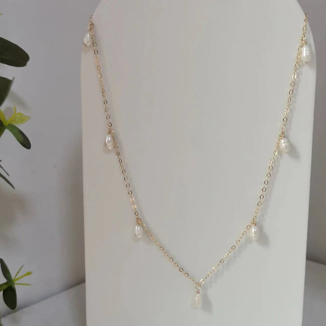 GN116 NEW DESIGN Natural Pearl Necklace 14K Gold Filled Necklace Handmade Gold Necklace for Women
