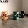 WISEMAX FURNITURE Industrial Style Living Room Furniture Round Wood Sofa Side Table Creative Marble Coffee Table for Cafe Shop