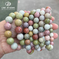 JD GEMS Women Fashion Round Bead Reiki Healing Energy Elastic Wristband Jewelry Gift 7A Natural Milkshake Alxa Stone Bracelet