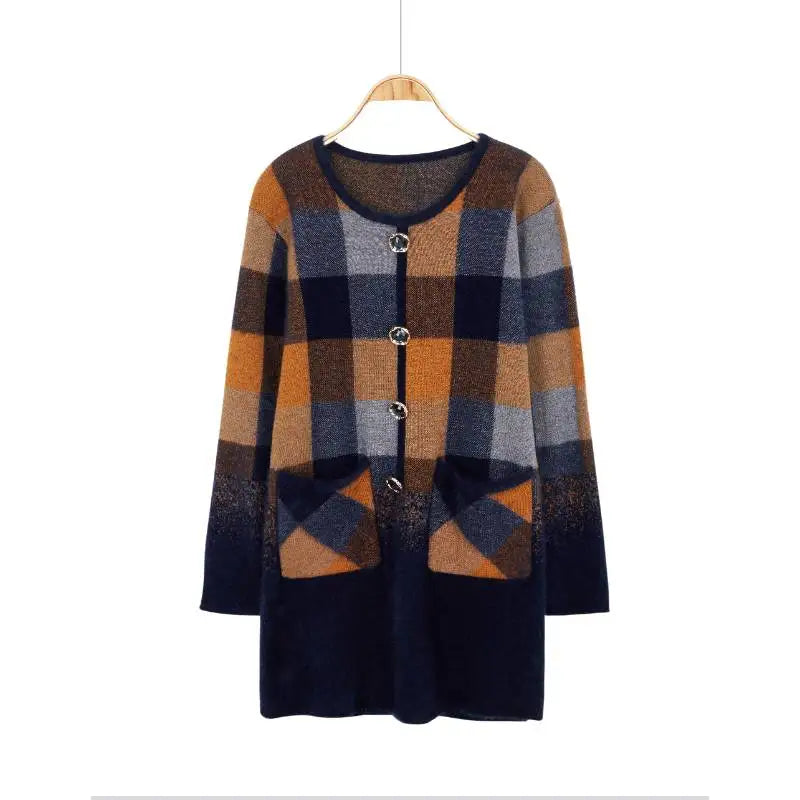 Huachao Free Shipping Knitted Sweater Winter for Women Wholesale Jackets Jacquard Knit Sweater fox Fur Coat Woman