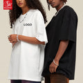 SK 250g Trendy Brand Washed Retro Old Fried Heavy-Duty Knitted Cotton Oversized Crewneck Short-sleeved T-shirt Unisex MegaBDM