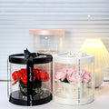 Wholesale Transparent Round Rose Packaging Gift Box Building Blocks Flower Hugging Bucket Flower Bouquet Hugging Boxes
