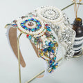Fashion Retro Ladies Luxury Stained Rhinestone Flower Headband Holiday Decoration Crystal Headband