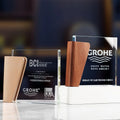 Personalized Plaque Crystal Trophy with Wooden Base MH-NJ0189
