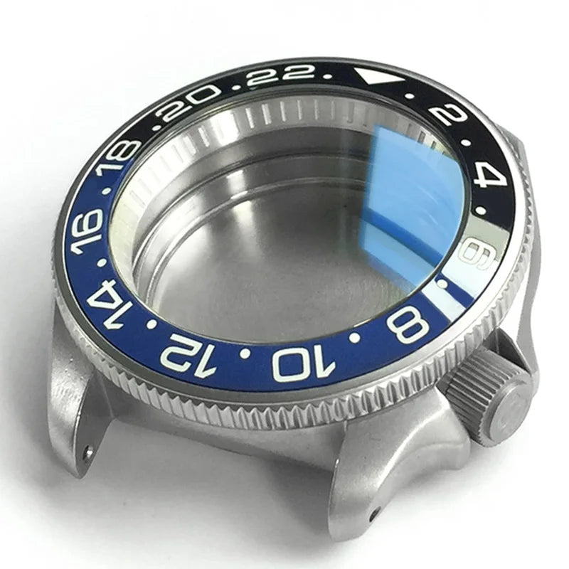 Custom Silver Matte Ceramic Bezel Insert SKX007 SRPD Sapphire Glass Stainless Steel Watch Case Wristwatch Tools Parts