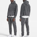 Heavyweight Acid Wash Hoodie and Sweatpants Set Plain Blank Vintage Sweat Suits Tracksuits for Men
