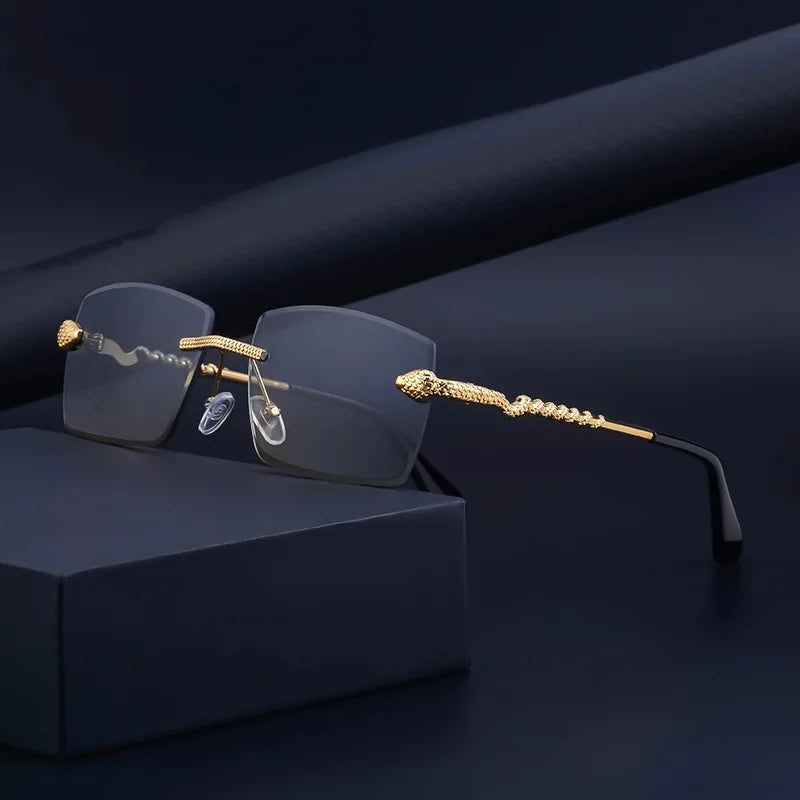 CONCHEN NEW Designer Retro Small Square Frame Vintage Sunglasses Metal Rimless Women Men Sunglasses