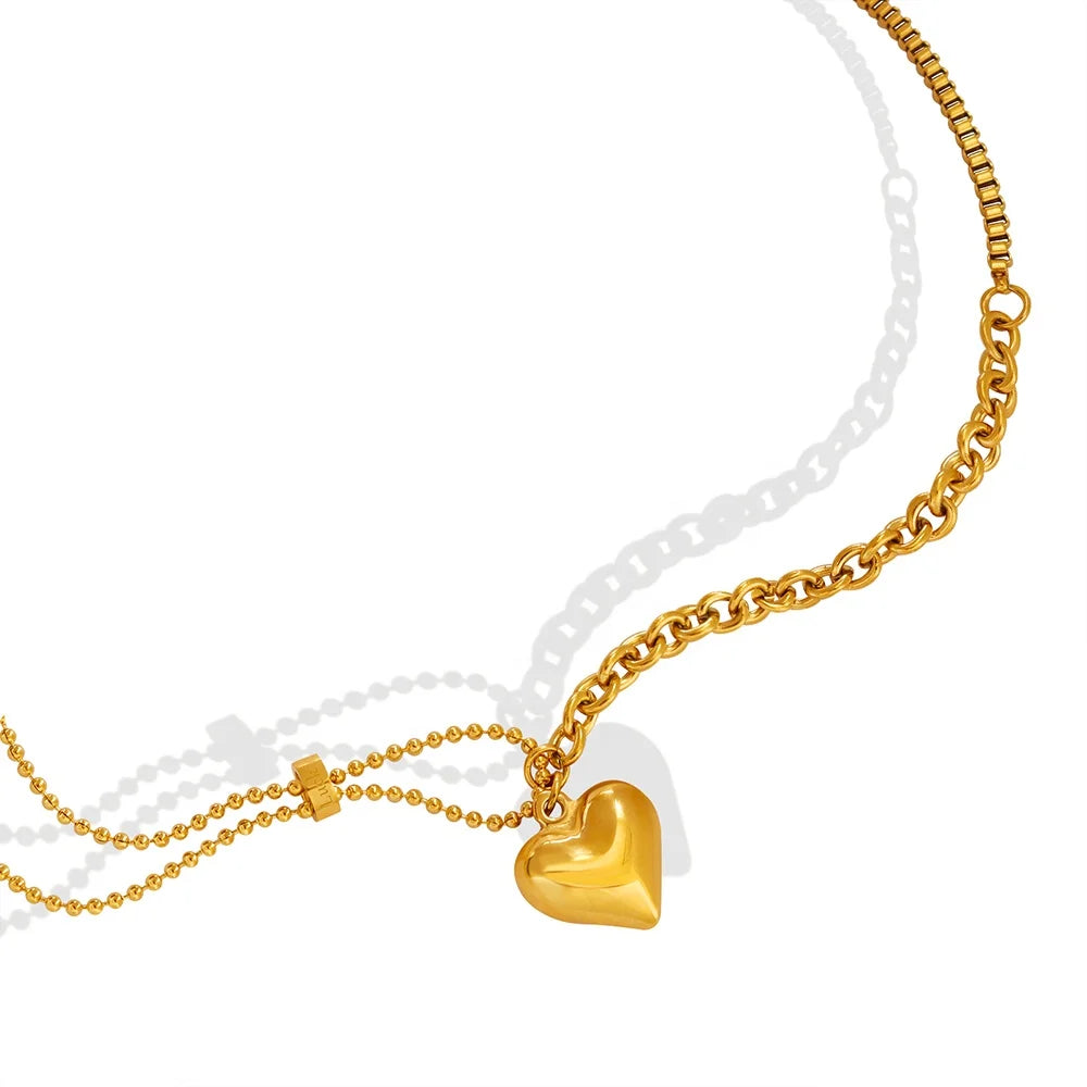 Hot Selling Fashion Three-dimensional Peach Heart Punk Pendant Necklace