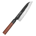 7 Inch Kitchen Santoku Knife 10Cr Clad Stainless Steel Red Wood & Buffalo Horn Classic Chef Knives Gift
