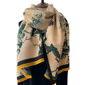 2024 Luxury Floral Print Scarf for Warm Winter Imitation Cashmere Pashmina Scarves Shawls Female Thick Blanket Wraps Foulard