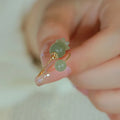 Chinese Style Classic Natural Hetian Jade Bell Orchid Flower Ring for Women Crystal Agate Geometric Ring Jewelry