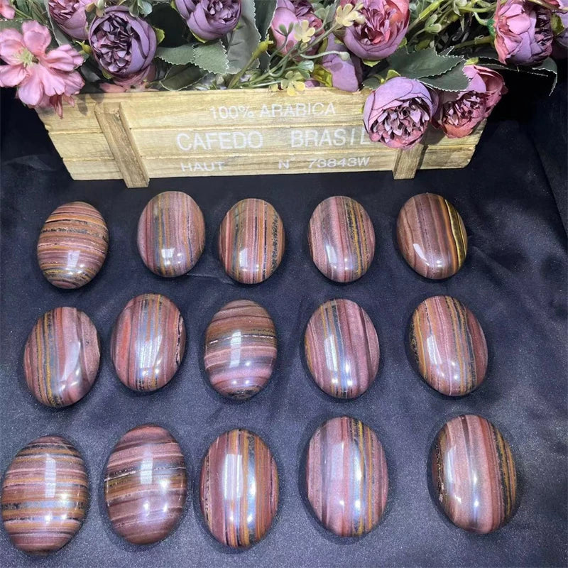 Natural Crystal Healing Stone Iron tiger Eye Plam Stone Crystal Plam Stone for Sale
