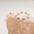 Luxury Stretchy Pearls Ring 18k Plated Gold Beads Finger Ring Adjustable Elasticated Pearl Bead Stackable Ring