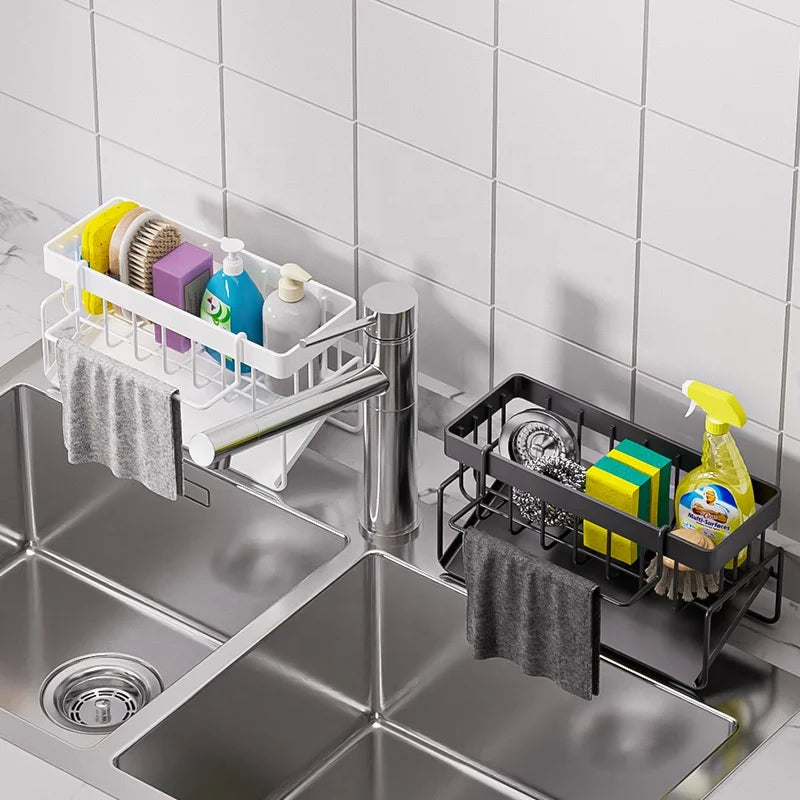 Kitchen Dishcloth Drainage Rack Sink Countertop Sponge Storage Multifunctional Dishwashing Outdoor Hotel Restaurant Living Room