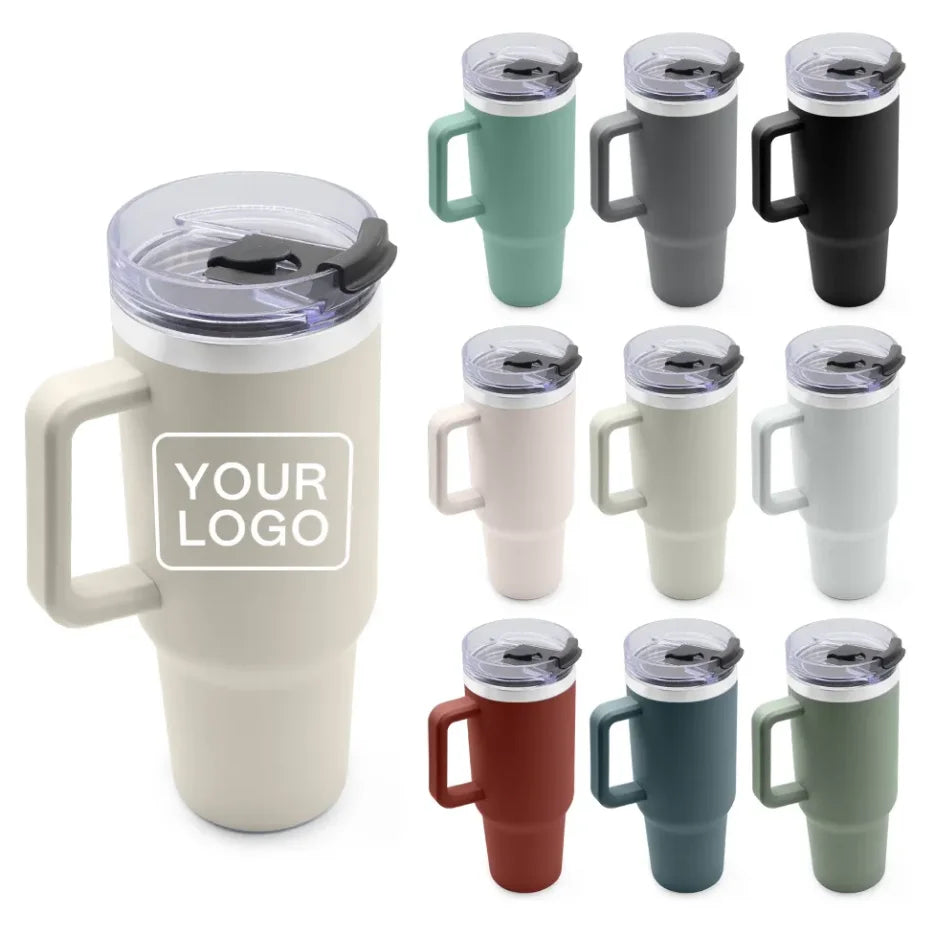 2025 Hot Selling Manufacturer Stainless Steel 40oz Tumbler Travel Cup Reusable Vacuum Insulated Water Tumbler with Handle