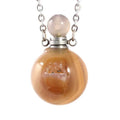 HZ Natural Gemstone Red Agate Perfume Bottles Pendant Essential Oil Fragrance Bottle Necklace Jewelry