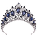 Wholesale Luxury Rhinestone Bridal Crown Wedding Hair Accessories Vintage Dark Blue Tiaras