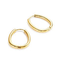 Chris April 316L Stainless Steel PVD Plated Egg Shape Hoops Earrings