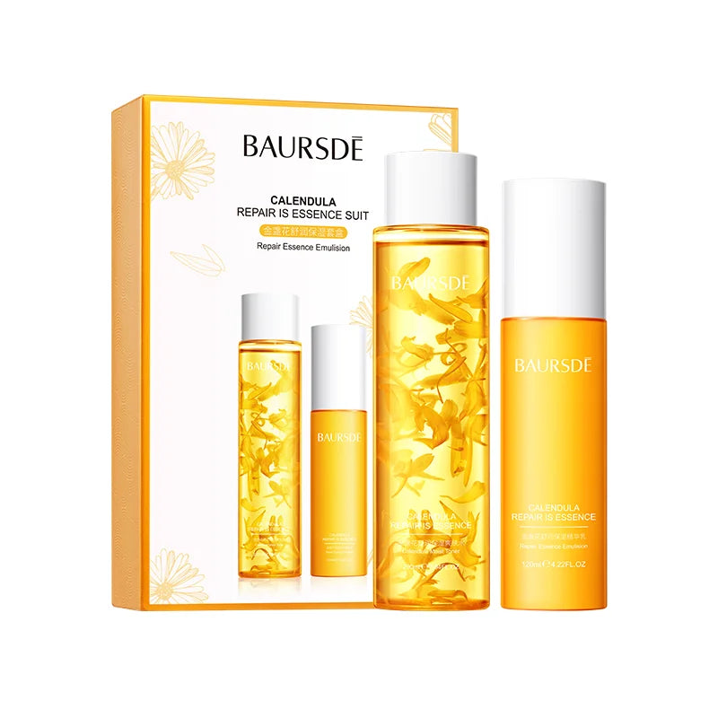 BAURSDE Natural Plant Extracts Calendula Skin Whitening and Lightening Toner Essence Skin Care Set Beauty Suit