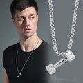 Fashion Fitness Barbell Dumbbell Men Necklace Domineering Titanium Steel Clavicle Couple Pendant Necklace