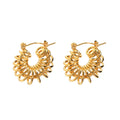 Joolim Trendy Stylish Unique18K PVD Gold Plated Hollow Statement  Chunky Stainless Steel Hoop Earrings Fashion Jewelry Wholesale
