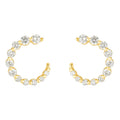 Gemnel New Arrivals Gold Plated Gradient Sized Wrapped Around Cubic Zirconia Women Earrings