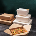 Wholesale Disposable Biodegradable Lunch Container Custom Design Foldable Takeaway Box for Fast Food Burgers Hotdogs Salad