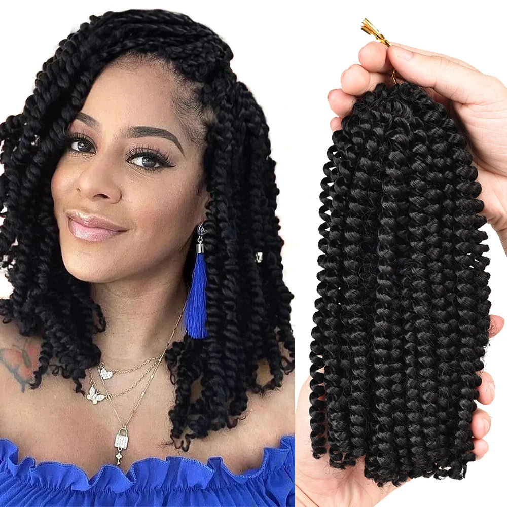 Wholesale 8" Bomb Spring Twist Crochet Braids Synthetic Crochet Hair Extension for Black Women