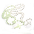 Wholesale Cross Religious Rosary Necklace Church Gifts Cheap 8mm Luminous Nightlight Beads Cross Jesus Necklace for Jesuits