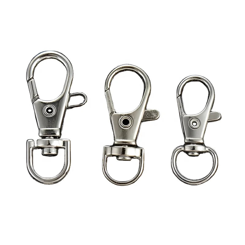 Metal Swivel Lobster Claw Clasps Snap Hooks with D-Rings for DIY Keychains Lanyards Purse Straps Bag Hardware