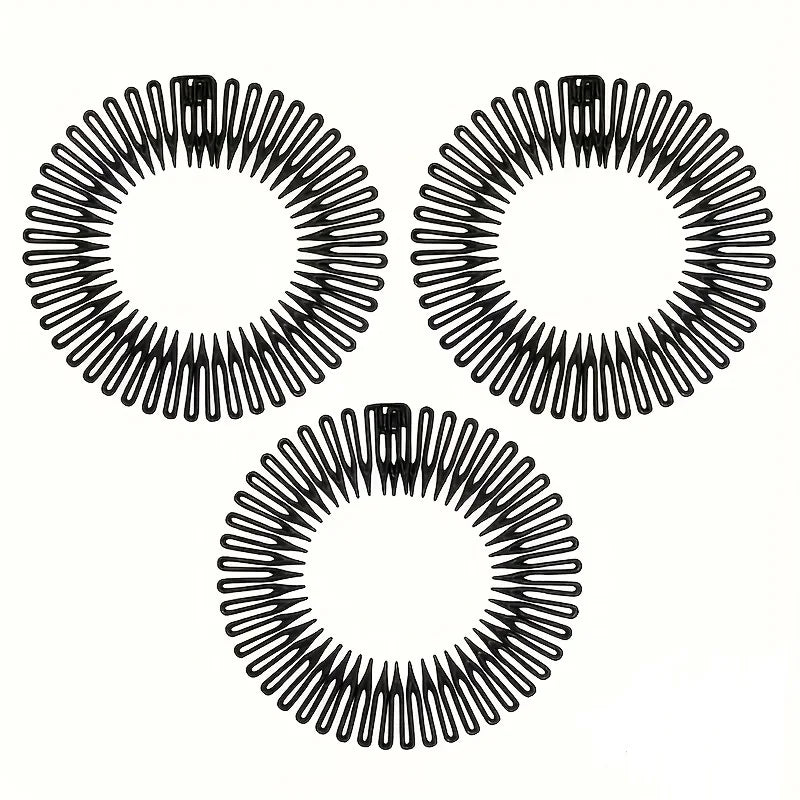 Elastic Hair Clip Band Rhinestone Foldable Flexible Plastic Side Comb Women's Party Fashion Environmental Friendly Hair Styling