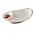 Home Restaurant Tableware Custom Durable Chip and Dip Serving White Melamine Dessert Dish