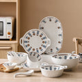 Solhui Wholesale Underglaze Color Japanese Retro Stoneware Flower Bowls Dishes Tableware Home