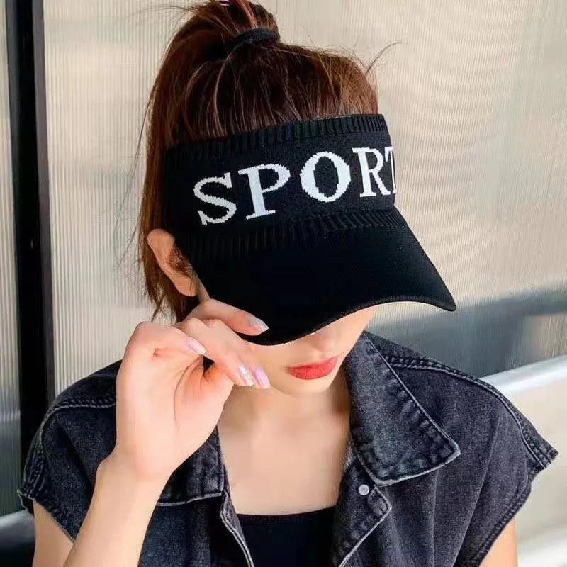 Custom Adults Fashion Soft Knitted Mesh Golf Elastic Sports Visors for the Sun