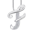Hot Sale 925 Sterling Silver Letter Pendant Necklace Fashion Simple Rhinestone 26 Alphabets Necklace for Gifts