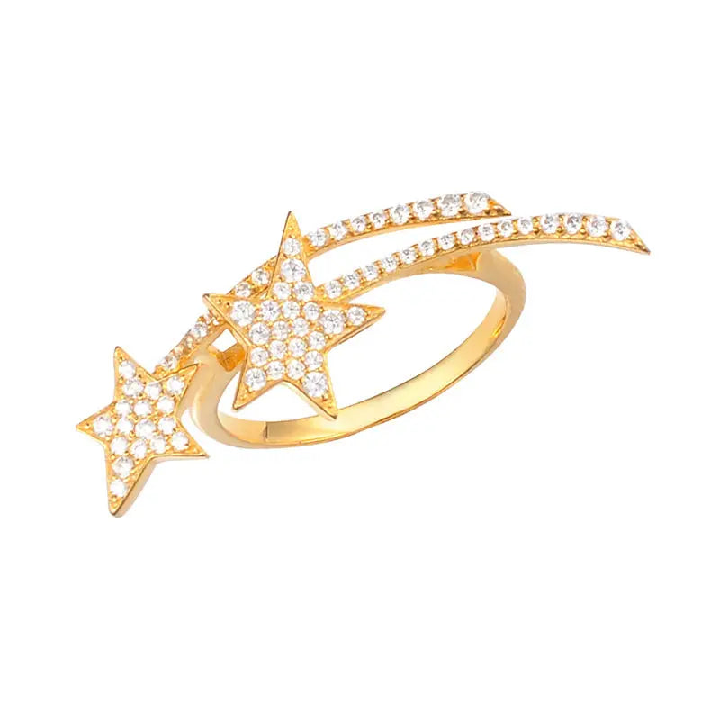 Romantic Meteor Zircon Ring 925 Silver for Wedding Party Anniversary