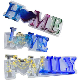 YS DIY LOVE / HOME / FAMILY Letters Handmade Sign Resin Mold Jewelry Making Molds Silicone Casting Mold Candle Crystal Glue Tool