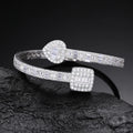 Pass Diamond Tester Couple Heart Bangle 925 Sterling Silver Baguette Moissanite Bracelet Bangle With Certified