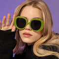 ADE WU STY4408D Hot Sale Round Shades Glasses Women Trend Transparent Candy Color Sunglasses Fashion Frame Irregular Sun Glasses