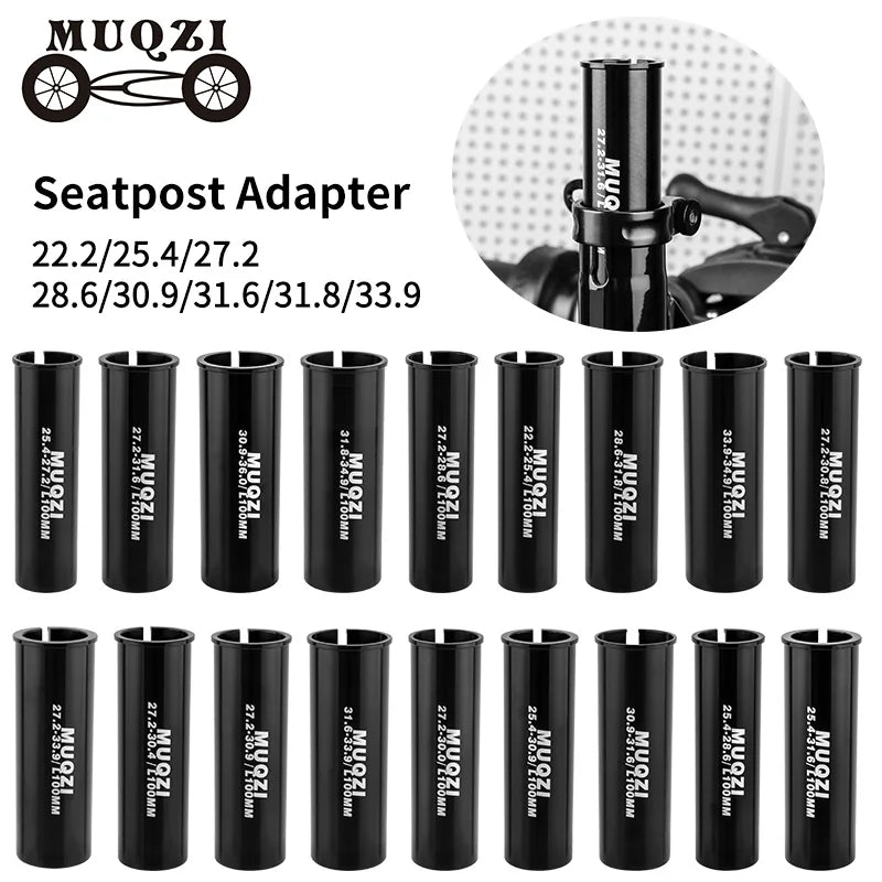 MUQZI 100mm Bike Seatpost Shim 22.2 25.4 27.2 28.6 30.9 31.6 31.8 33.9mm Bicycle Seat Post Tube Adapter