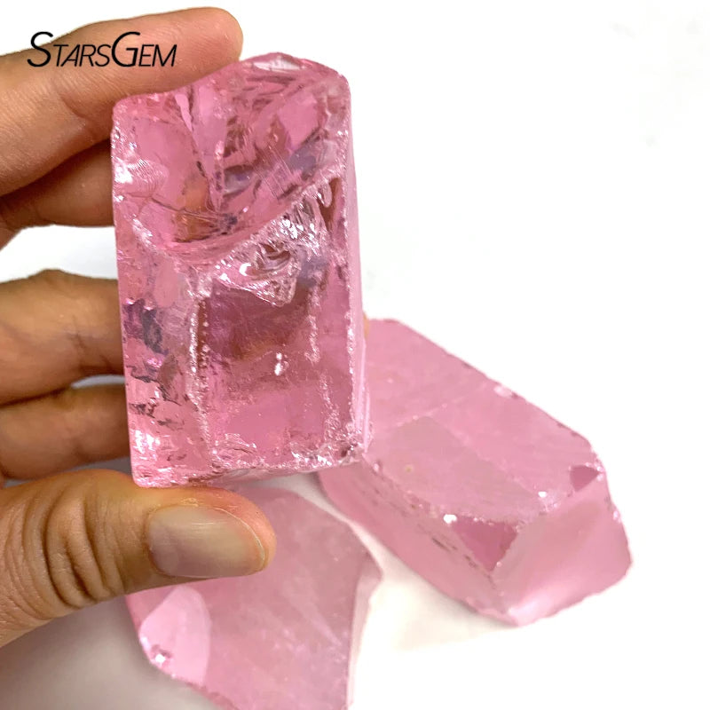 Starsgem Best Quality Fancy Synthetic Faceting Standard Irregular Size pink Cz Rough for Hot Sale