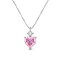 Dylam Versatile Design Fashion Fine Jewelry S925 Silver Box Chain Simplicity 1ct Pink 5A Zirconia Heart Shape Pendant Necklace