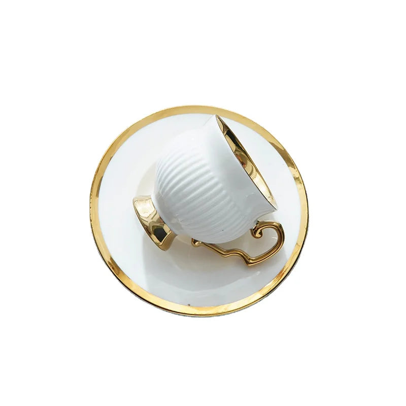Solhui Simplicity Ceramics Phnom Penh Goblet Afternoon Tea Bone China Coffee Cup and Saucer