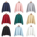 New Korea Solid Color Velvet Sweater Women's Autumn Winter New Small High Collar Loose Thickened Baseball Suit Student Jacket