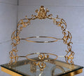 Golden Bronze Carved Luxury Traditional Design Dessert Table for Home Decor Wedding Birthday Parties Hotels Cake Display Rack