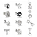 ZUOLA New Pearl Cartilage Stud Earrings Micro Inlaid Zircon Titanium Earrings Simple Piercing Jewelry Studs