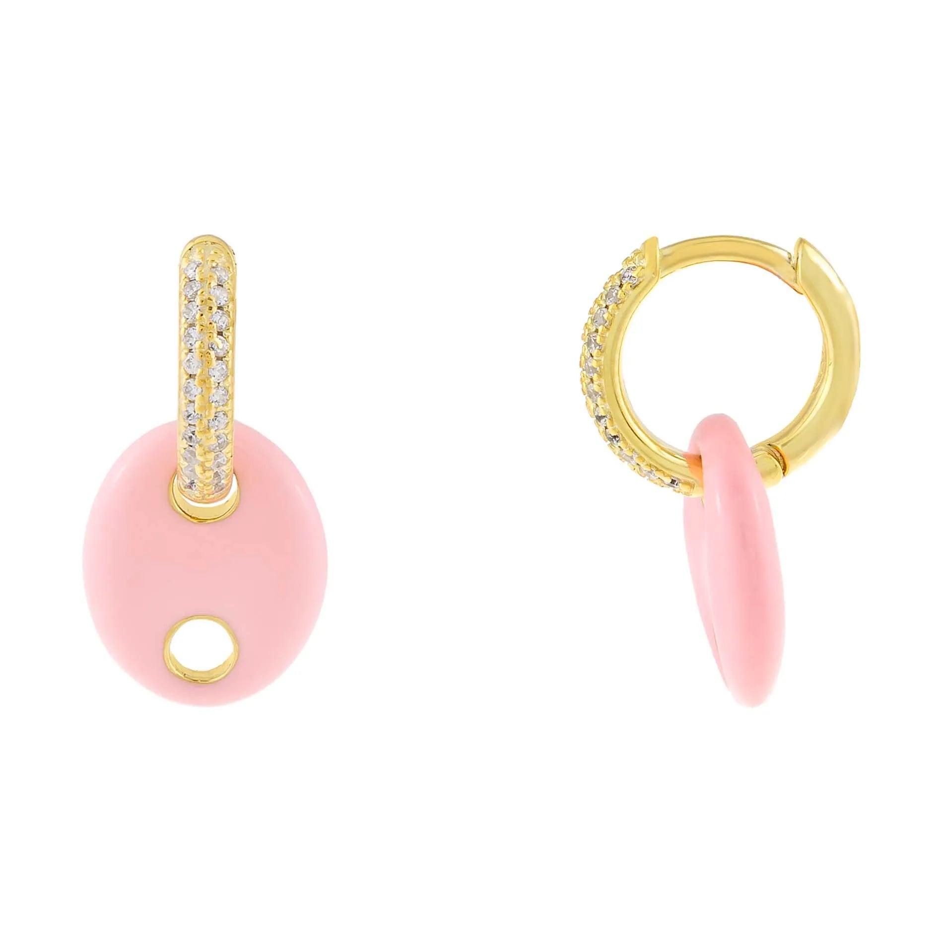 Personality Ins Wind New Solid Color Pig Nose Ear Buckle Copper Gold Plated Ear Cute Girls Dangle Huggie Earrings