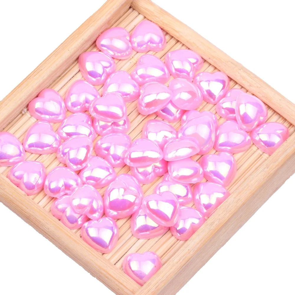 AB 8-12mm Mixed Size 280pcs Flat Heart DIY Love Hair Clip Handmade Accessories New Color Resin Nail Art Rhinestones