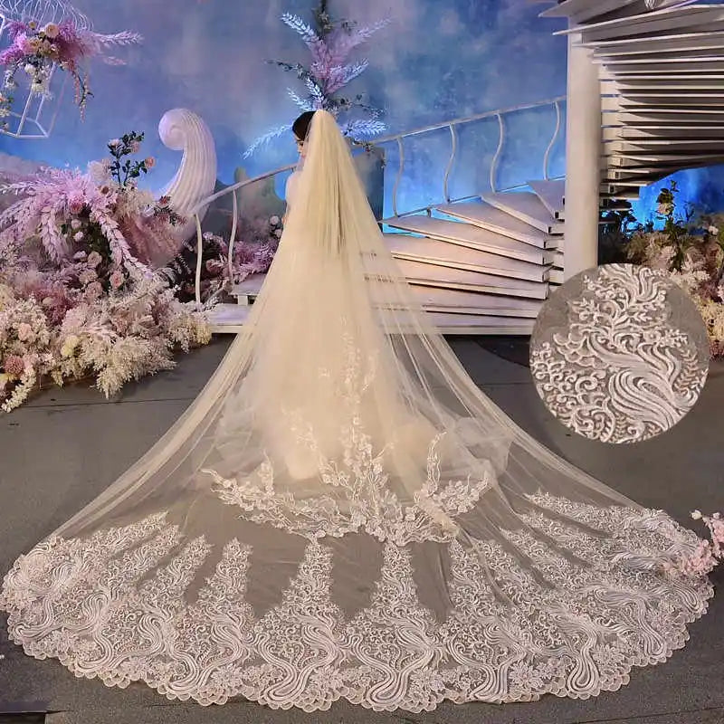 QUEENS GOWN Custom  White One-Layer Wedding Bridal Wedding Accessories Veil