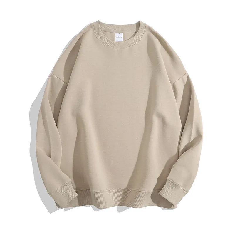 Unisex High Quality 300g French Terry Pullover Sweatshirt Custom Logo Wholesale Solid Pattern Spring Season Plain Dyed Technique